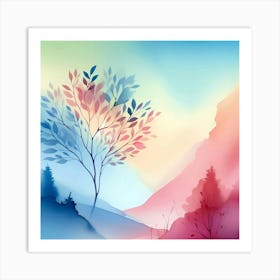 Watercolor Landscape Painting 54 Art Print