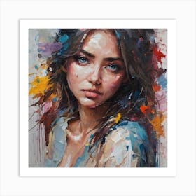 Girl With Blue Eyes Art Print