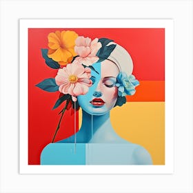 floral woman 6 Art Print