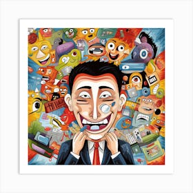 Man With A Toothbrush Art Print