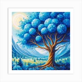 Blue Tree Art Print