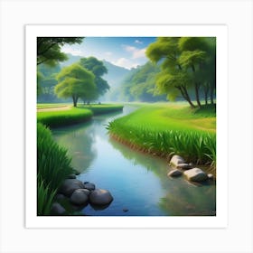 River In The Forest 21 Art Print