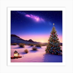 Christmas Tree In The Desert Art Print