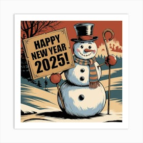 An Illustration Of A Snowman With A Top Mamnlqgpqx6igoqgh8uqug 0plvztkhsmwgbdr Oy064g Art Print