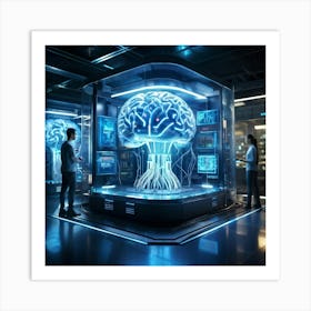 Cyber Brain Fusing Advanced Ai Technology Intricate Neural Networks Visible Glowing Circuitry Fut (6) Art Print