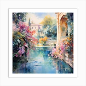 Aqua Aria: Abstract Elegance Art Print