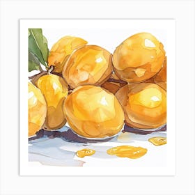 Watercolor Of Lemons Art Print