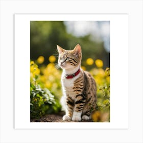 Cat In The Garden Art Print