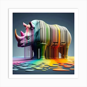 Barcode Rhino Art Print