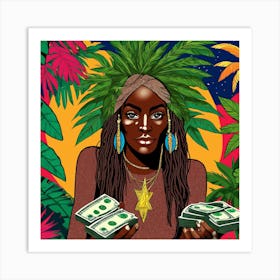 African Woman Holding Money Art Print