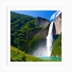 Rainbow Waterfall Art Print