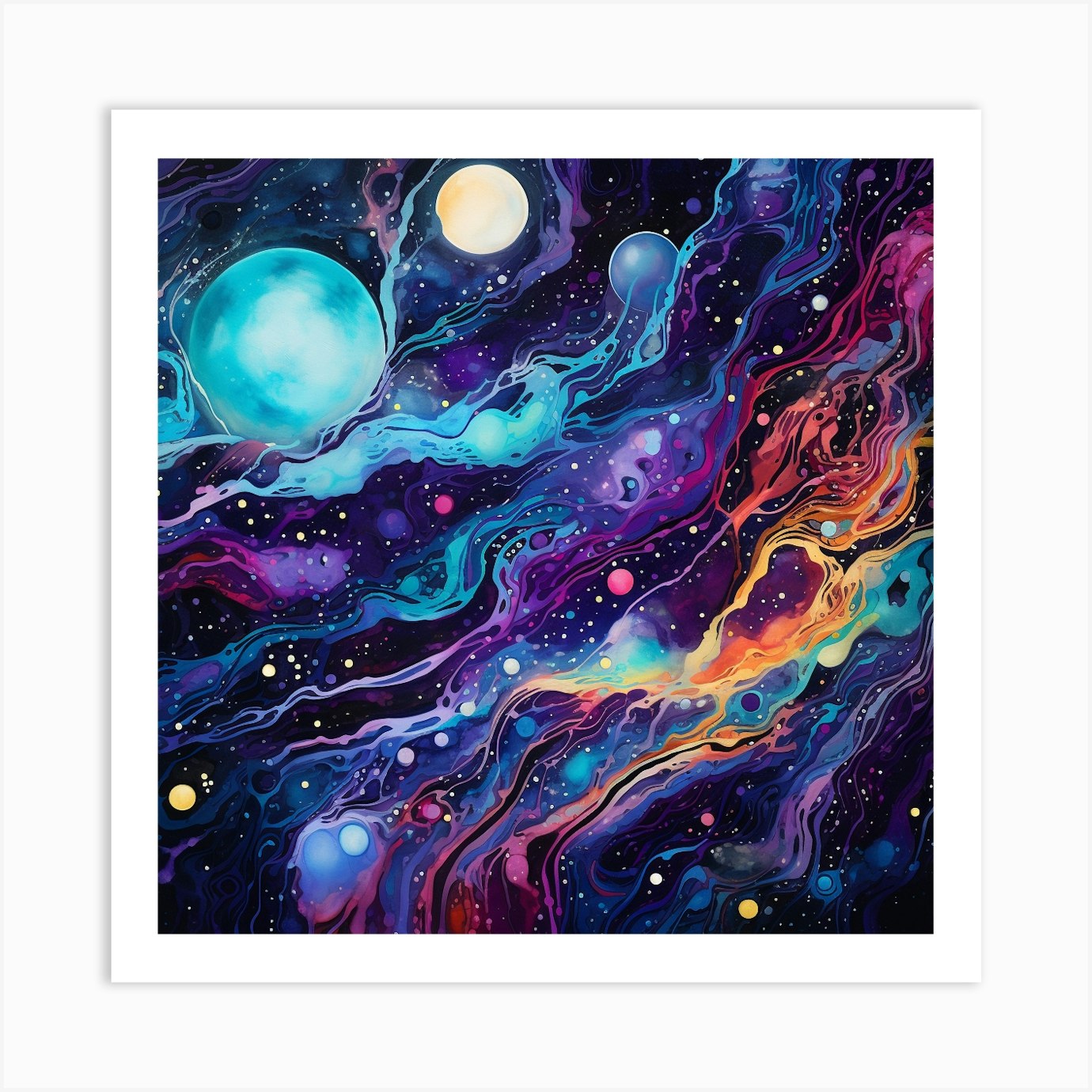 Galaxy Painting 3 Art Print by David Arts - Fy