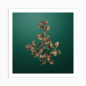 Gold Botanical Italian Buckthorn on Dark Spring Green n.0135 Art Print