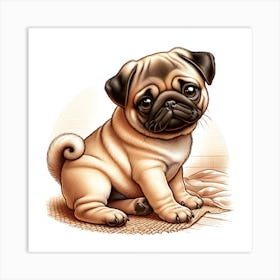 Pug Dog Art Print