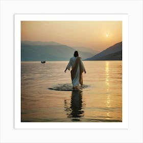 Jesus Walking In The Water 2 Art Print