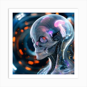 Futuristic Skeleton Art Print