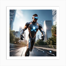 Futuristic Man Running 18 Art Print