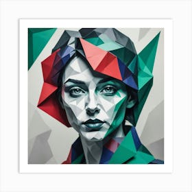 Geometric Portrait Of A Woman Art Print