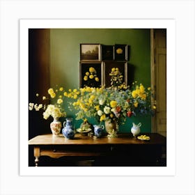 Room With Flowers 1 Art Print