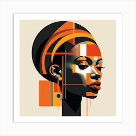 Abstract Bauhaus Ethiopian Woman 02 Art Print