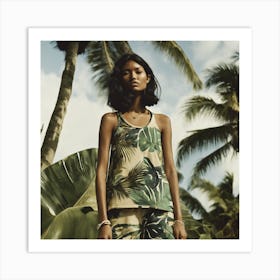 Woman In A Tropical Setting Art Print