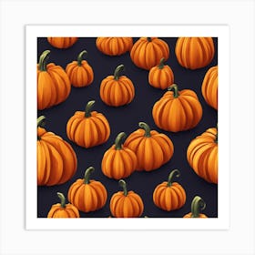 Pumpkins Seamless Pattern Art Print