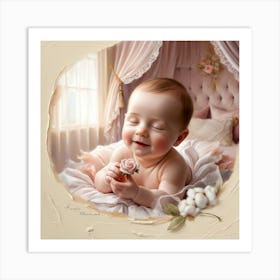 Default A Warm And Serene Portrait Of A Blissful Baby Crafted 3 Art Print