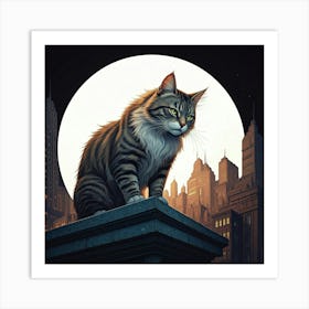 Cat In The City Art Print