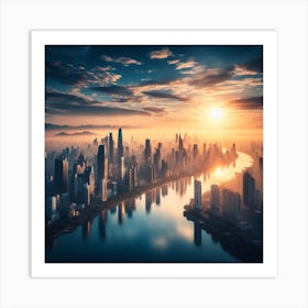 Sunrise Over Shanghai 1 Art Print