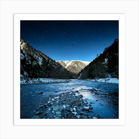 Firefly 8k, Top Quality, Pitch Black, Midnight, Dark Night, Snow Covered, Mountain Forests, Deep Val (12) Art Print