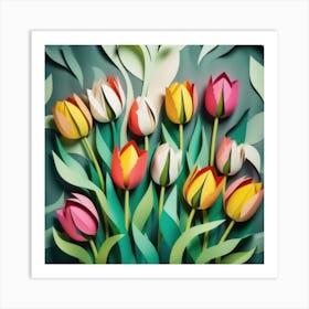 Paper Tulips Art Print