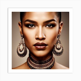 Beautiful African Woman With Jewelry Art Print