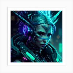 Futuristic Girl Art Print