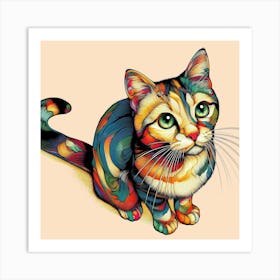 Feline Cat Creative Artwork Illustration 45 Art Print