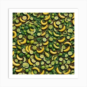 Bananas And Limes Art Print