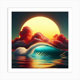 Sunset In The Ocean Art Print