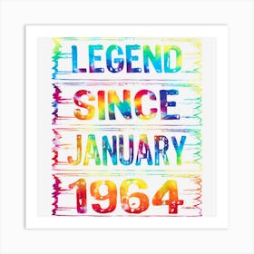 January 59 Years Old Since 1964 59th Birthday Gifts Tie Dye Art Print