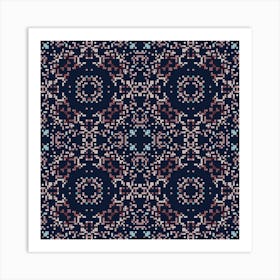 Set of geometric pattern with colored squares 5 Art Print