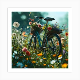 Bicycle In The Meadow 1 Art Print