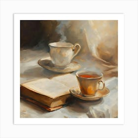 Tea And Book Art Print