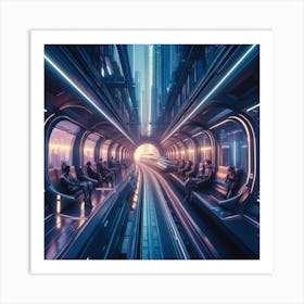 Futuristic Train Station Art Print