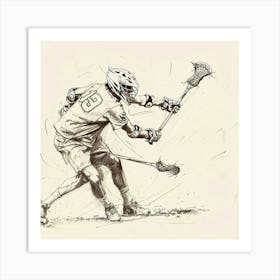 Lacrosse Player In Action Art Print