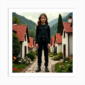 Girl In A Village Art Print