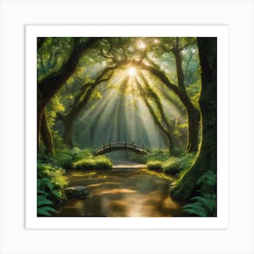 Bridge In The Forest Art Print