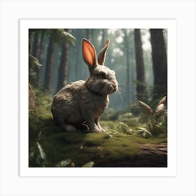 Rabbit In The Forest 85 Art Print