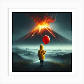 Red Balloon In The Sky Art Print