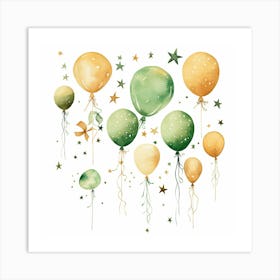 Watercolor Balloon Celebration Art Print