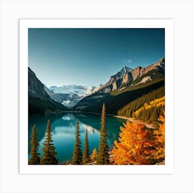 Autumn Lake In Banff National Park Art Print