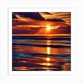 Sunset On The Beach 547 Art Print