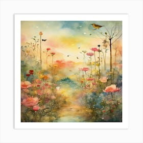 Flowers In The Meadow Art Print